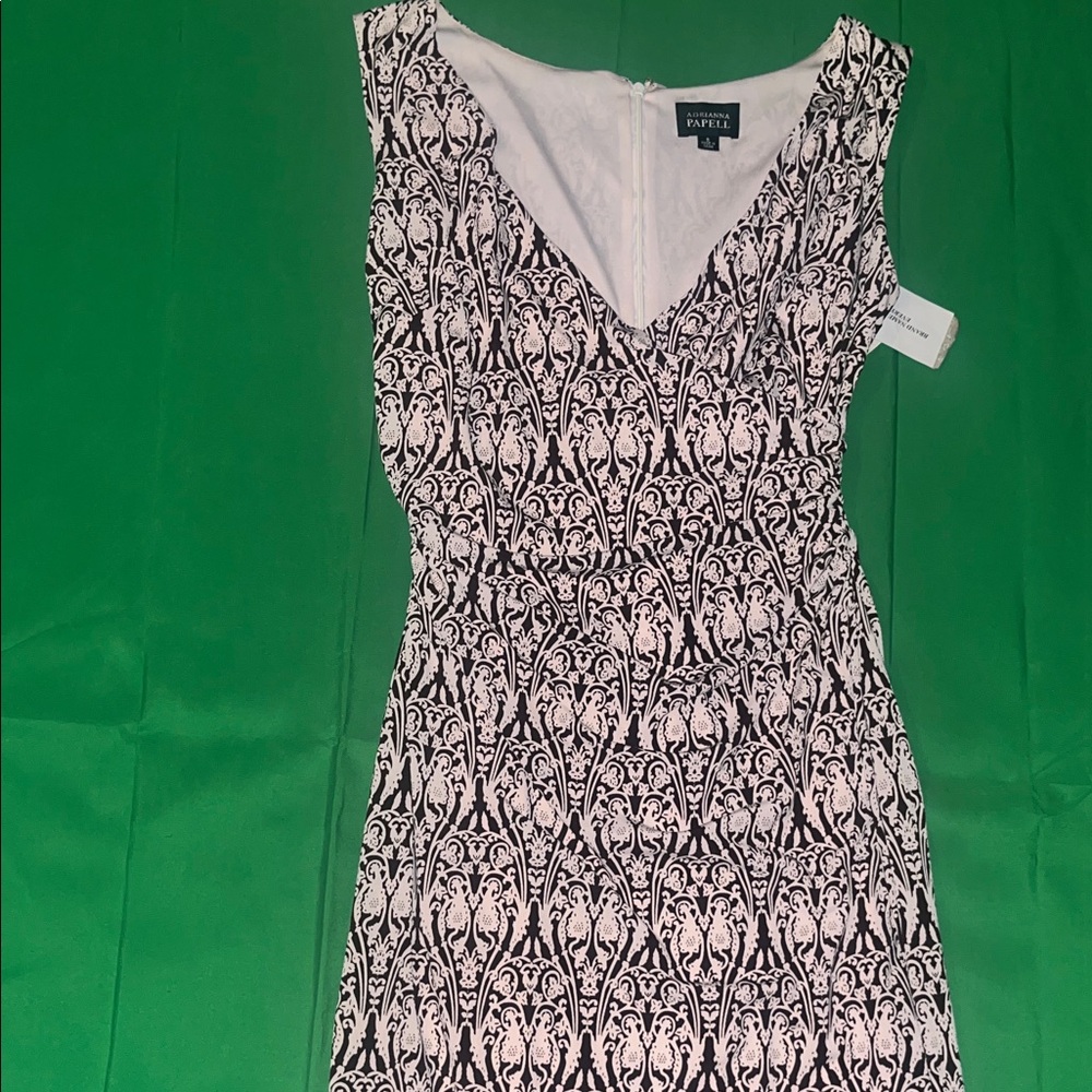 Adrianna Papell Black and White Strapless Dress